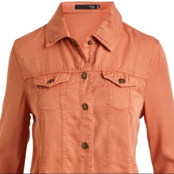 NWT Max Jeans Utility Trucker Jacket Toasted Tencel Women’s Size Extra Small XS - Picture 4 of 5